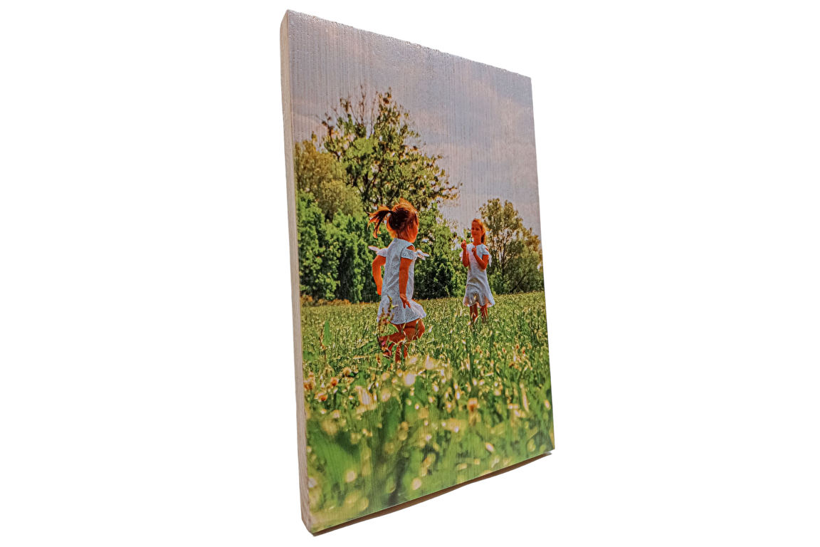 Levně Tisk na dřevo 40x30 cm z vlastní fotografie, Bukové dřevo, Vykroužení pro závěs