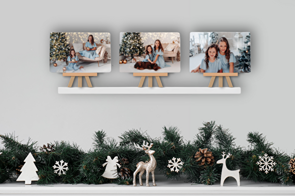 Fotoobrazy sada 3 kusů 15x10 cm z vlastních fotografií se stojánky